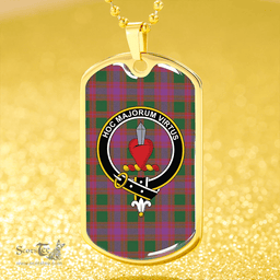 ScottishPlaid Logan Light Ancient Clan Tartan Dog Tag Necklace - Crest Classic Scottish Plaid Tartan Plaid
