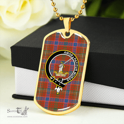 ScottishPlaid Lumsden Waistcoat Ancient Clan Tartan Dog Tag Necklace - Crest Classic Scottish Plaid Tartan Plaid