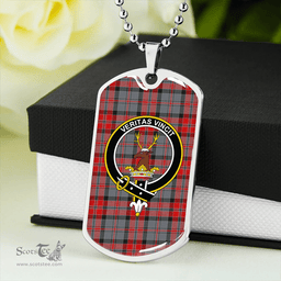 ScottishPlaid Keith Fashion (Marshall Fashion) Modern Clan Tartan Dog Tag Necklace - Crest Classic Scottish Plaid Tartan Plaid
