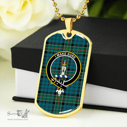 ScottishPlaid Kirkpatrick Clan Tartan Dog Tag Necklace - Crest Classic Scottish Plaid Tartan Plaid