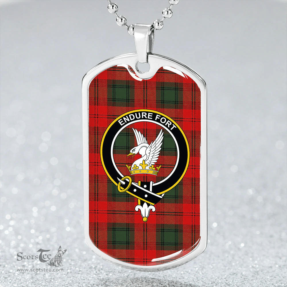 ScottishPlaid Lindsay Black lines Modern Clan Tartan Dog Tag Necklace - Crest Classic Scottish Plaid Tartan Plaid