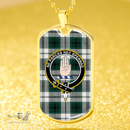 ScottishPlaid Lamont Dress (MacLamont Dress) Modern Clan Tartan Dog Tag Necklace - Crest Classic Scottish Plaid Tartan Plaid