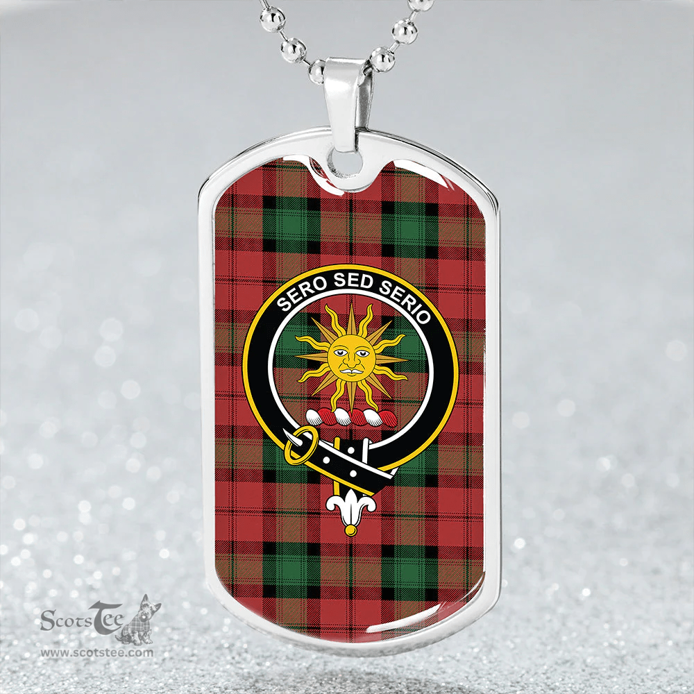 ScottishPlaid Kerr Ancient Clan Tartan Dog Tag Necklace - Crest Classic Scottish Plaid Tartan Plaid