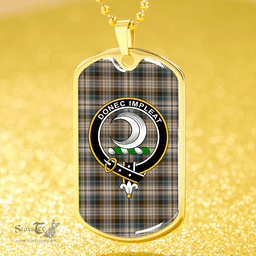 ScottishPlaid Kidd Weathered Clan Tartan Dog Tag Necklace - Crest Classic Scottish Plaid Tartan Plaid