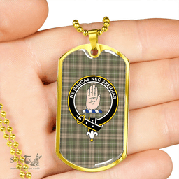 ScottishPlaid Lamont Heather Ancient Clan Tartan Dog Tag Necklace - Crest Classic Scottish Plaid Tartan Plaid