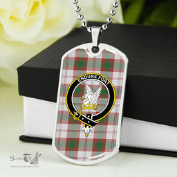 ScottishPlaid Lindsay Dress Dance Red Modern Clan Tartan Dog Tag Necklace - Crest Classic Scottish Plaid Tartan Plaid