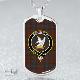 ScottishPlaid Lindsay #2 Weathered Clan Tartan Dog Tag Necklace - Crest Classic Scottish Plaid Tartan Plaid