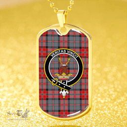 ScottishPlaid Keith Fashion (Marshall Fashion) Modern Clan Tartan Dog Tag Necklace - Crest Classic Scottish Plaid Tartan Plaid