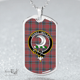 ScottishPlaid Kidd Rock and Wheel Weathered Clan Tartan Dog Tag Necklace - Crest Classic Scottish Plaid Tartan Plaid