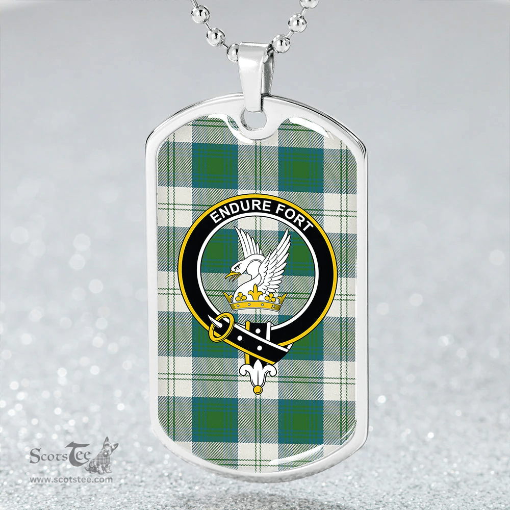 ScottishPlaid Lindsay Dress Dance Green Modern Clan Tartan Dog Tag Necklace - Crest Classic Scottish Plaid Tartan Plaid