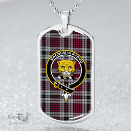 ScottishPlaid Little Dress Modern Clan Tartan Dog Tag Necklace - Crest Classic Scottish Plaid Tartan Plaid