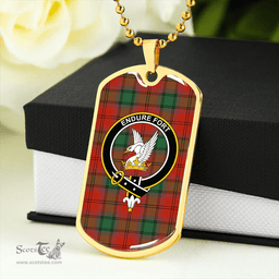 ScottishPlaid Lindsay Black lines Ancient Clan Tartan Dog Tag Necklace - Crest Classic Scottish Plaid Tartan Plaid