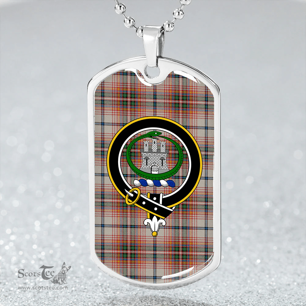 ScottishPlaid Innes Red Dress Modern Clan Tartan Dog Tag Necklace - Crest Classic Scottish Plaid Tartan Plaid