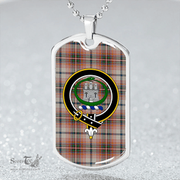 ScottishPlaid Innes Red Dress Modern Clan Tartan Dog Tag Necklace - Crest Classic Scottish Plaid Tartan Plaid