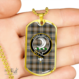 ScottishPlaid Kidd Weathered Clan Tartan Dog Tag Necklace - Crest Classic Scottish Plaid Tartan Plaid