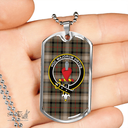 ScottishPlaid Logan #8 Ancient Clan Tartan Dog Tag Necklace - Crest Classic Scottish Plaid Tartan Plaid