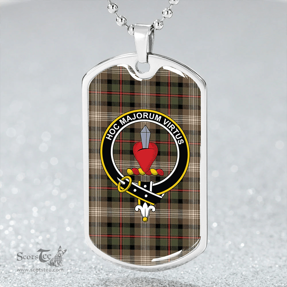 ScottishPlaid Logan #8 Ancient Clan Tartan Dog Tag Necklace - Crest Classic Scottish Plaid Tartan Plaid