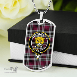 ScottishPlaid Little Dress Modern Clan Tartan Dog Tag Necklace - Crest Classic Scottish Plaid Tartan Plaid