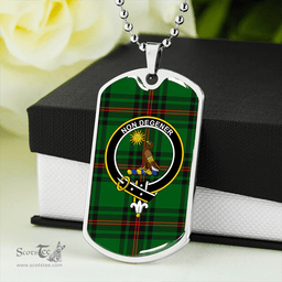 ScottishPlaid Kinloch Clan Tartan Dog Tag Necklace - Crest Classic Scottish Plaid Tartan Plaid