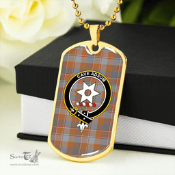 ScottishPlaid Jardine of Castlemilk Ancient Clan Tartan Dog Tag Necklace - Crest Classic Scottish Plaid Tartan Plaid