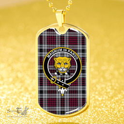 ScottishPlaid Little Dress Modern Clan Tartan Dog Tag Necklace - Crest Classic Scottish Plaid Tartan Plaid