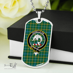 ScottishPlaid Kennedy Irish Modern Clan Tartan Dog Tag Necklace - Crest Classic Scottish Plaid Tartan Plaid