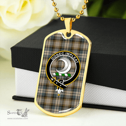 ScottishPlaid Kidd Weathered Clan Tartan Dog Tag Necklace - Crest Classic Scottish Plaid Tartan Plaid