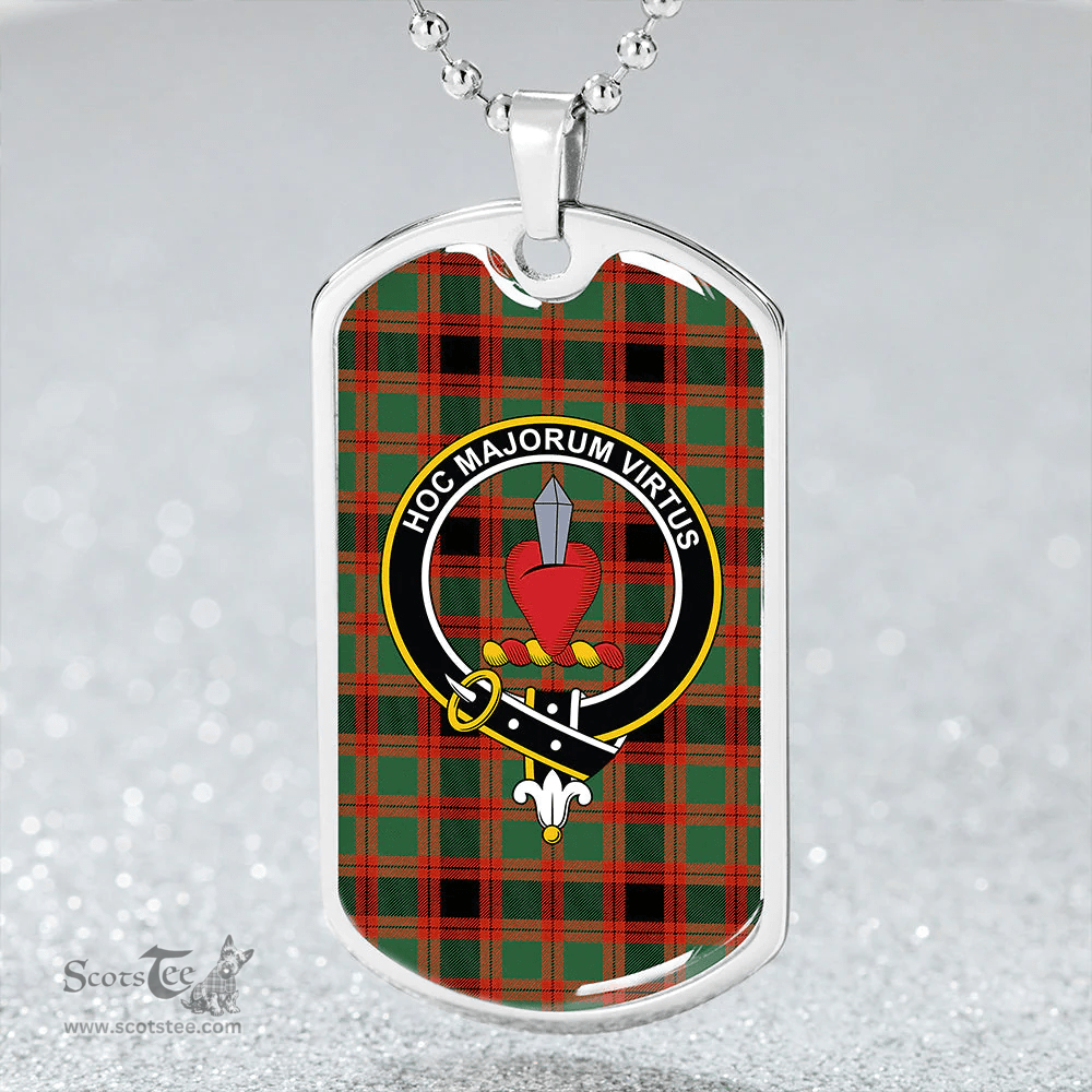 ScottishPlaid Logan #1 Ancient Clan Tartan Dog Tag Necklace - Crest Classic Scottish Plaid Tartan Plaid