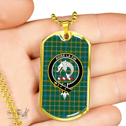 ScottishPlaid Kennedy Irish Modern Clan Tartan Dog Tag Necklace - Crest Classic Scottish Plaid Tartan Plaid