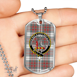 ScottishPlaid MacBean Dress (MacBain Dress) Modern Clan Tartan Dog Tag Necklace - Crest Classic Scottish Plaid Tartan Plaid