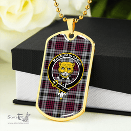 ScottishPlaid Little Dress Modern Clan Tartan Dog Tag Necklace - Crest Classic Scottish Plaid Tartan Plaid