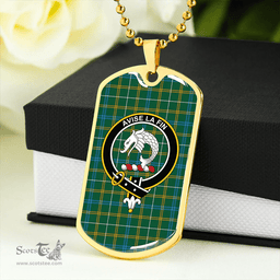 ScottishPlaid Kennedy Irish Modern Clan Tartan Dog Tag Necklace - Crest Classic Scottish Plaid Tartan Plaid