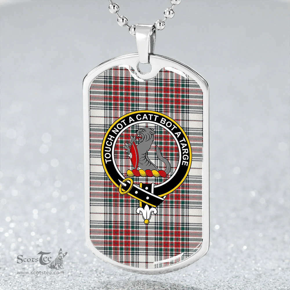ScottishPlaid MacBean Dress (MacBain Dress) Modern Clan Tartan Dog Tag Necklace - Crest Classic Scottish Plaid Tartan Plaid