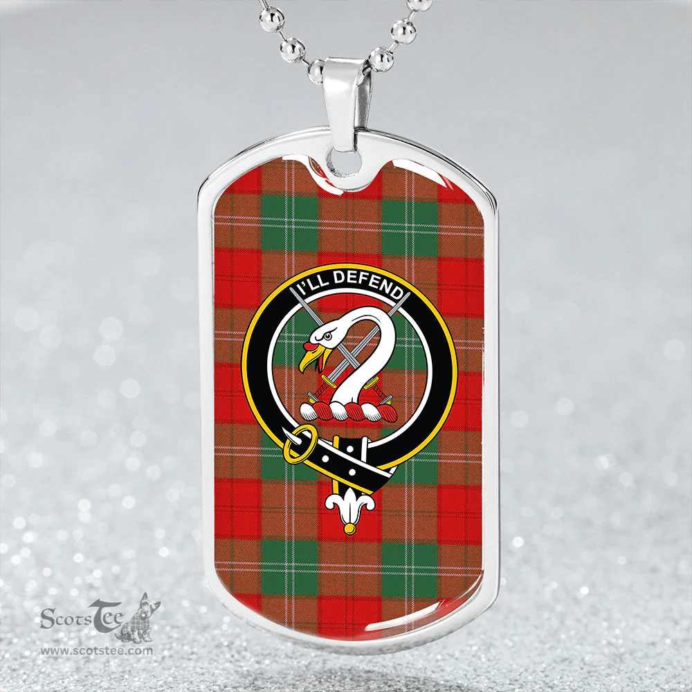 ScottishPlaid Lennox Modern Clan Tartan Dog Tag Necklace - Crest Classic Scottish Plaid Tartan Plaid