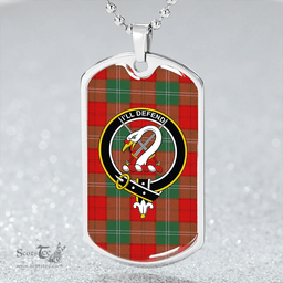 ScottishPlaid Lennox Modern Clan Tartan Dog Tag Necklace - Crest Classic Scottish Plaid Tartan Plaid