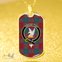 ScottishPlaid Lindsay Modern Clan Tartan Dog Tag Necklace - Crest Classic Scottish Plaid Tartan Plaid