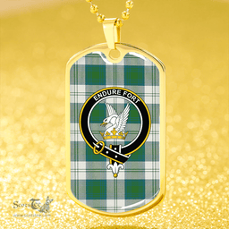 ScottishPlaid Lindsay Dress Dance Green Modern Clan Tartan Dog Tag Necklace - Crest Classic Scottish Plaid Tartan Plaid