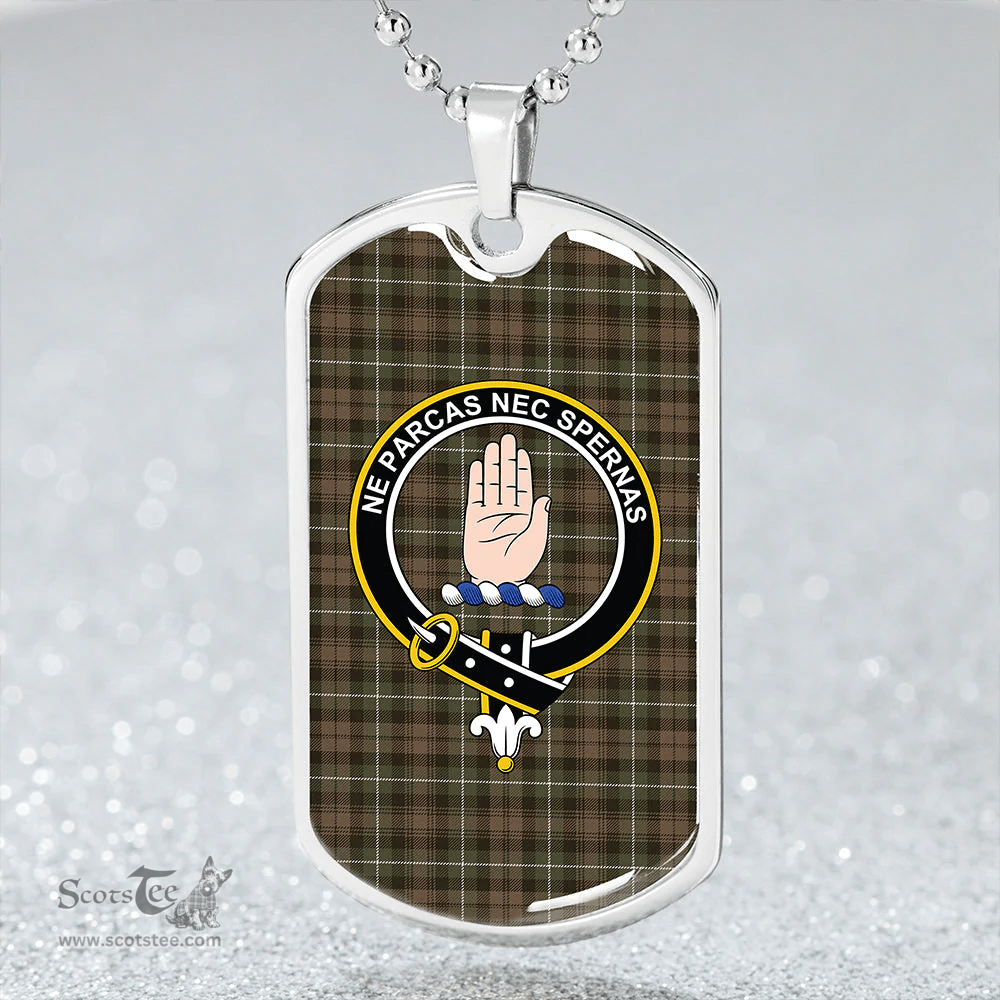 ScottishPlaid Lamont Heather (MacLamont Heather) Modern Clan Tartan Dog Tag Necklace - Crest Classic Scottish Plaid Tartan Plaid