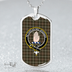 ScottishPlaid Lamont Heather (MacLamont Heather) Modern Clan Tartan Dog Tag Necklace - Crest Classic Scottish Plaid Tartan Plaid