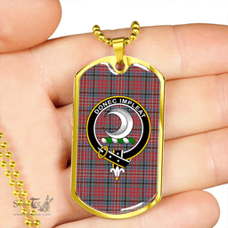 ScottishPlaid Kidd Rock and Wheel Weathered Clan Tartan Dog Tag Necklace - Crest Classic Scottish Plaid Tartan Plaid
