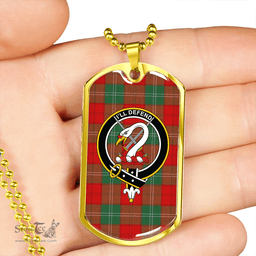 ScottishPlaid Lennox Modern Clan Tartan Dog Tag Necklace - Crest Classic Scottish Plaid Tartan Plaid