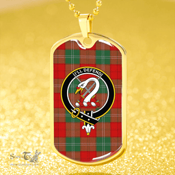 ScottishPlaid Lennox Modern Clan Tartan Dog Tag Necklace - Crest Classic Scottish Plaid Tartan Plaid