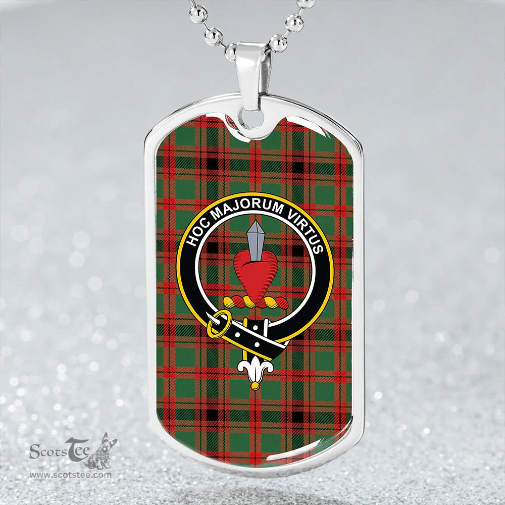 ScottishPlaid Logan #2 Modern Clan Tartan Dog Tag Necklace - Crest Classic Scottish Plaid Tartan Plaid