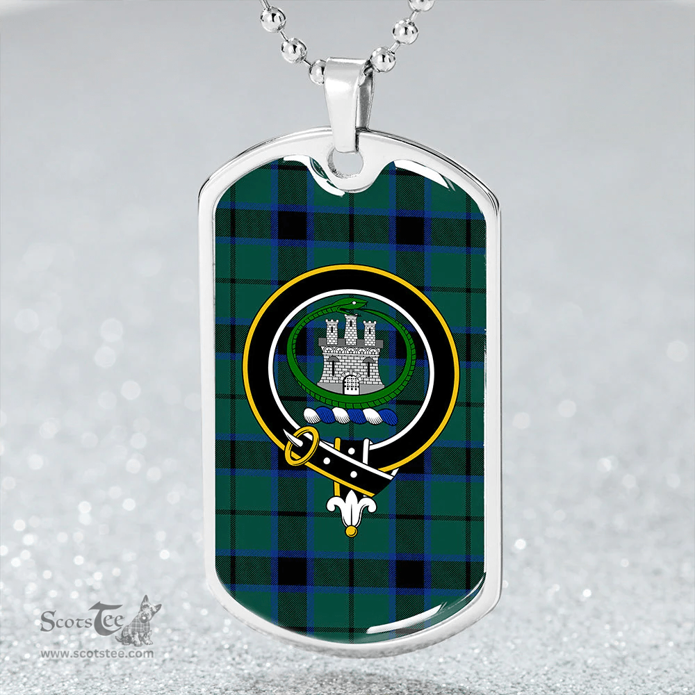 ScottishPlaid Innes Hunting Lyon Weathered Clan Tartan Dog Tag Necklace - Crest Classic Scottish Plaid Tartan Plaid