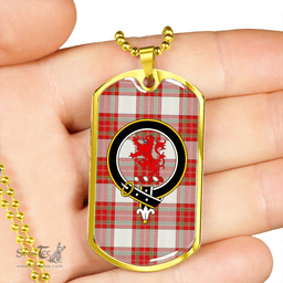ScottishPlaid MacBrair Dress #2 Modern Clan Tartan Dog Tag Necklace - Crest Classic Scottish Plaid Tartan Plaid