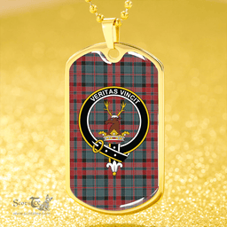 ScottishPlaid Keith Fashion (Marshall Fashion) Weathered Clan Tartan Dog Tag Necklace - Crest Classic Scottish Plaid Tartan Plaid