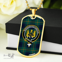ScottishPlaid Johnstone Clans Originaux (Johnson Clans Originaux) Modern Clan Tartan Dog Tag Necklace - Crest Classic Scottish Plaid Tartan Plaid