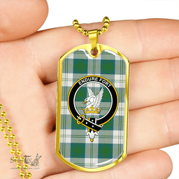ScottishPlaid Lindsay Dress Dance Green Modern Clan Tartan Dog Tag Necklace - Crest Classic Scottish Plaid Tartan Plaid