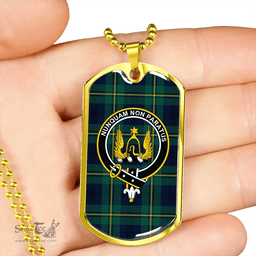 ScottishPlaid Johnstone Clans Originaux (Johnson Clans Originaux) Modern Clan Tartan Dog Tag Necklace - Crest Classic Scottish Plaid Tartan Plaid