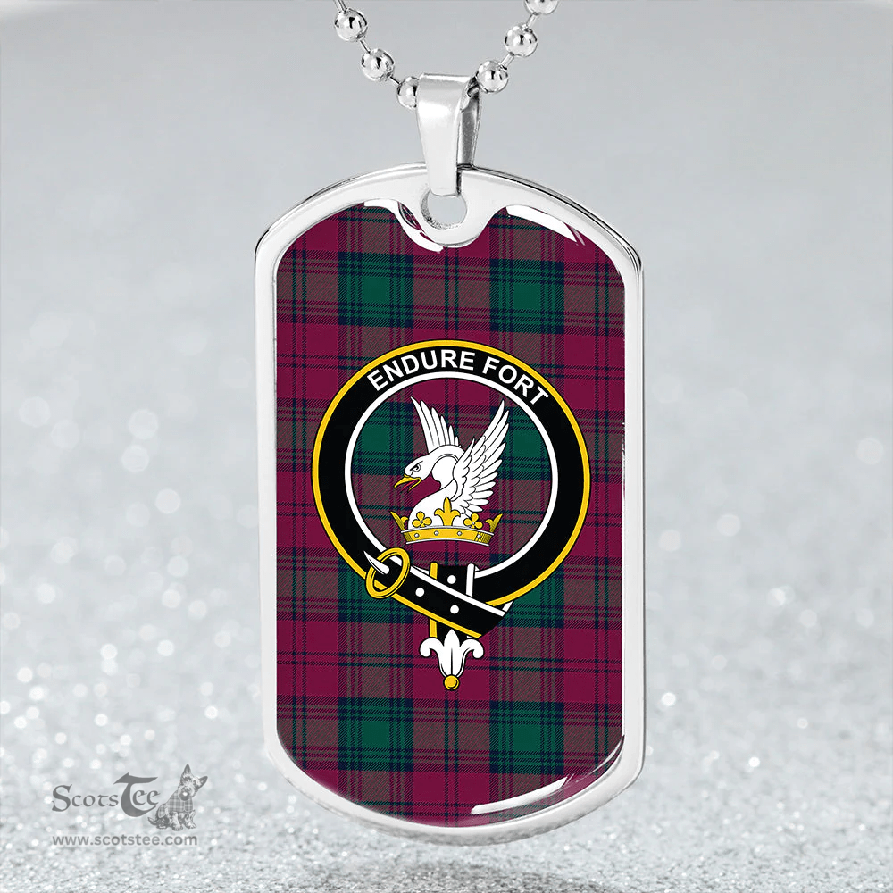 ScottishPlaid Lindsay #2 Modern Clan Tartan Dog Tag Necklace - Crest Classic Scottish Plaid Tartan Plaid